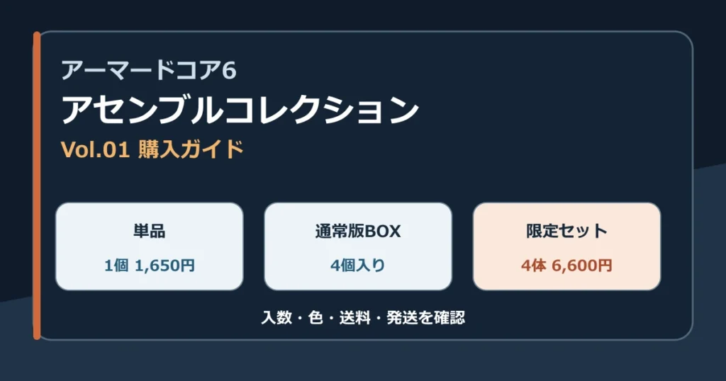 アセンブルコレクションVol.01の単品・BOX・限定セット購入ガイド