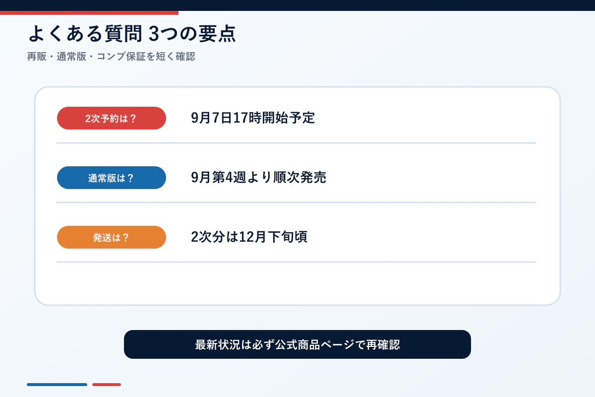 エクシードモデルトリニティの2次予約と通常版に関するよくある質問