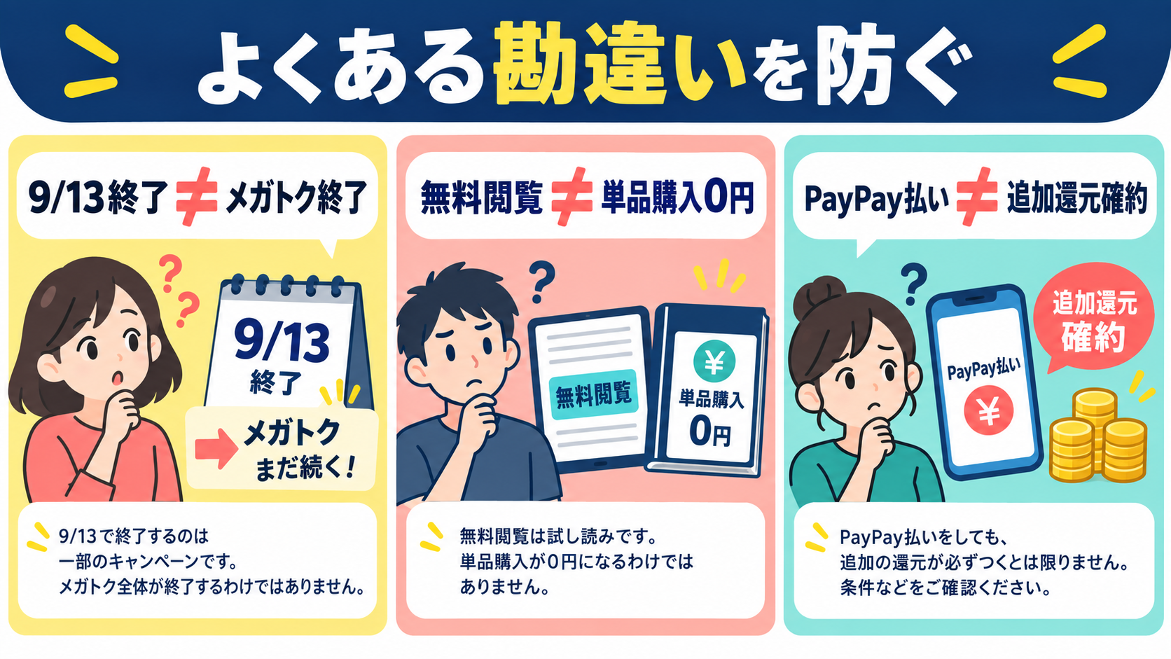ebookjapanメガトクでよくある勘違い