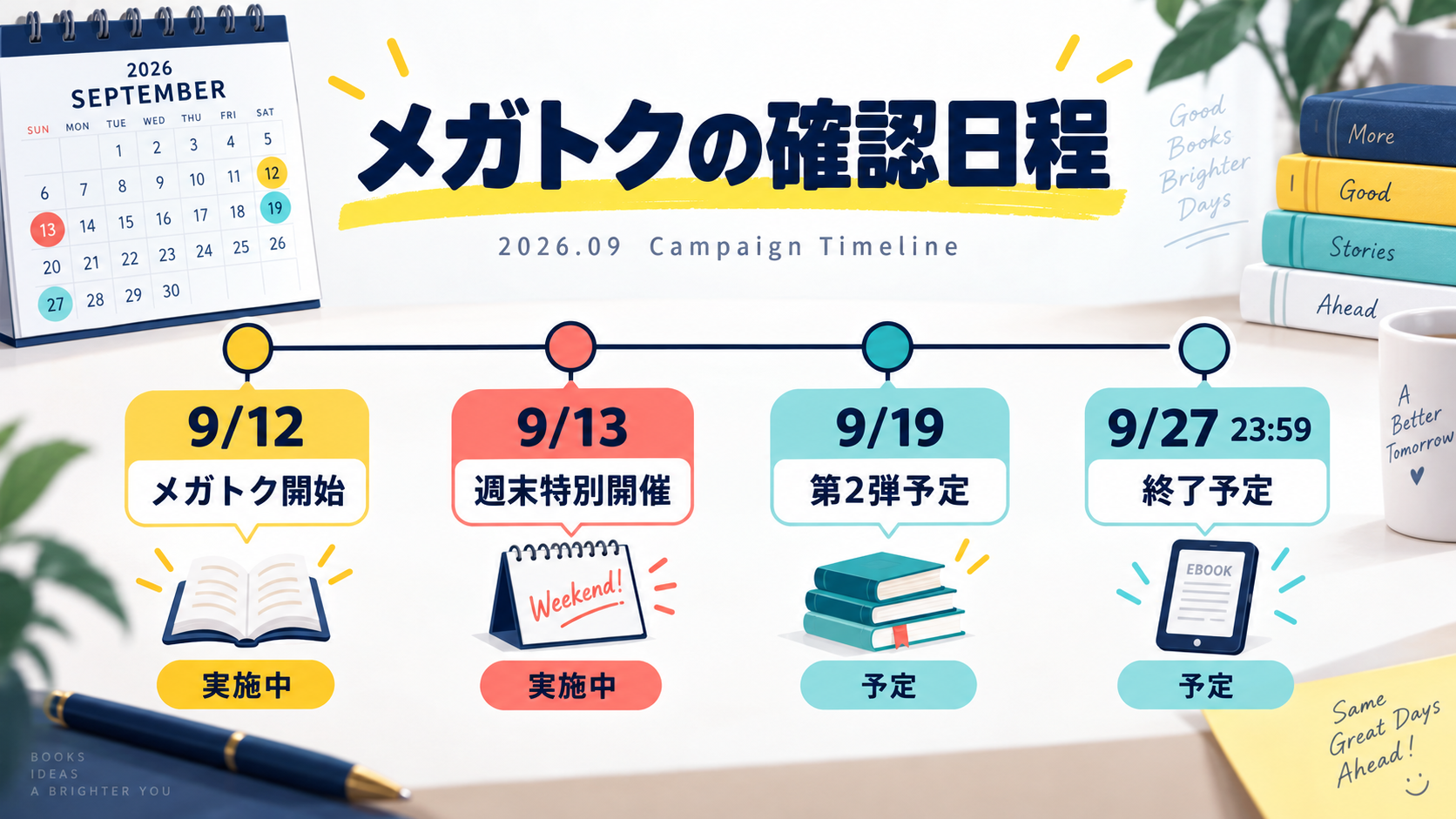 2026年9月メガトク第1弾・第2弾の日程