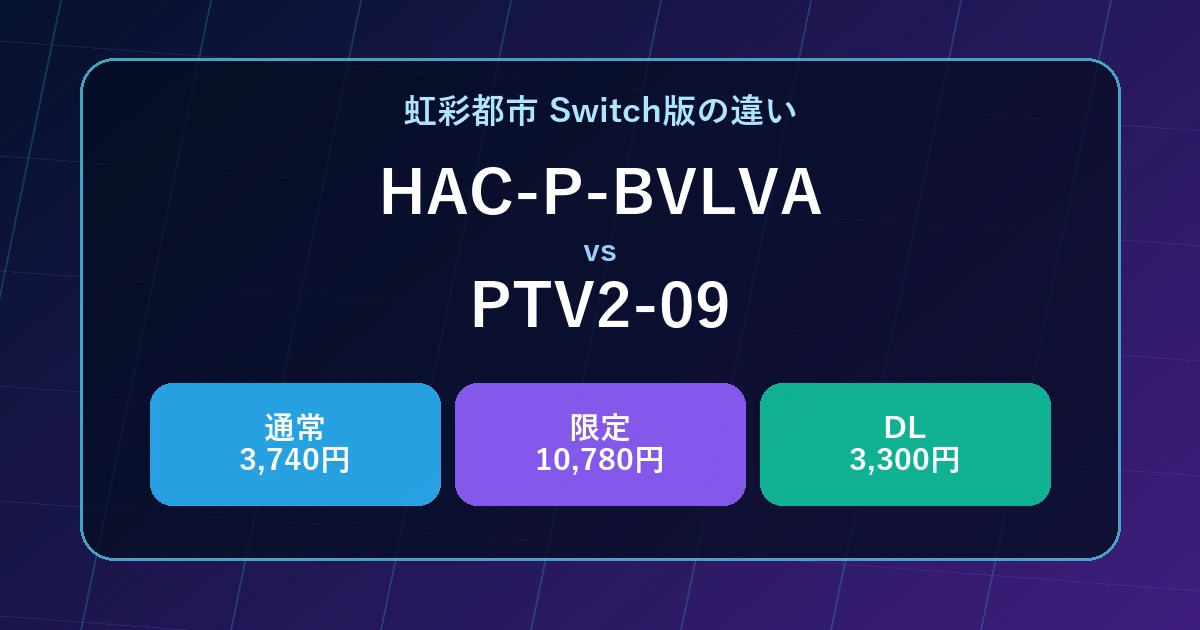 虹彩都市HAC-P-BVLVAとPTV2-09通常版限定版DL版の比較